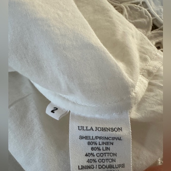 Ulla Johnson Marlis guipure lace-paneled linen Cream Blouse - Picture 7 of 10